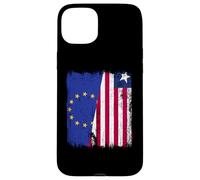 EU Liberia Half Flag European Union Liberian Jersey Case for iPhone 15 Plus