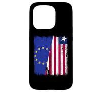 EU Liberia Half Flag European Union Liberian Jersey Case for iPhone 15 Pro