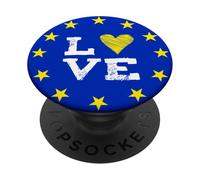 EU Love Europe Brussels Parliament Democracy Yellow Stars PopSockets Adhesive PopGrip