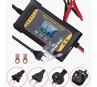 (EU Plug) 12V/24V 10A/5A 7-Stage Touch Screen Pulse Repair LCD Battery Charger For Lithium LiFePO4 Lead-Acid AGM GEL