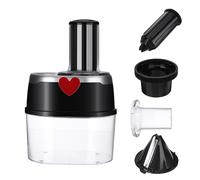 (EU Plug) 2L Electric Vegetable Fruit Cutter Chopper Grater Slicer + 4 Blade Kitchen Tool