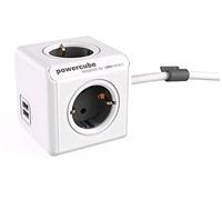 EU Plug, 4 Gang +2 USB A - ALLOCACOC Powercube - 1.5m - 4 EU Power Outlets