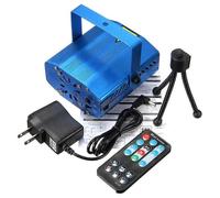 (EU plug, Black) R&G LED Stage Light With Auto Sound/Music Remote Function For DJ Disco Dancing Laser Projector Stage Lighting Effect Party Light