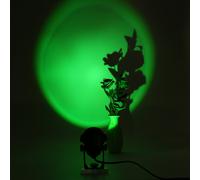 (EU Plug, Clear water green) Sun Projection Lamp Anti-glare LED Night Light Romantic Visual Experience Rainbow Projector