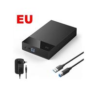 (Eu Plug) External HDD Case 2.5/3.5 Inch SSD External Hard Drive Enclosure 450Mb/s 20TB SATA to USB 3.0 Hard Disk Case Adapter for PC Laptop