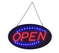 (EU Plug) Hanging OPEN LED Sign Neon Advertising Light with Flashing for Business Bar Store EU/US Plug