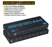 (EU Power Plug, ZY-HM42) 4x4 HDMI-compatible Matrix Switch Splitter with SPDIF & L/R 3.5mm HDR HDMI-compatible Switch 4x2 Support HDCP 2.2 ARC 3D 4K@60Hz