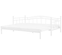 Beliani Eu Single To King Size Daybed White Tulle