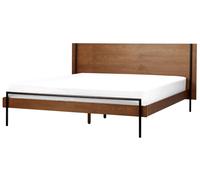 Beliani Bed Libermont 180 X 200 Cm (Eu Super King) Dark Ash Wood