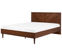 Beliani Bed Mialet 180 X 200 Cm (Eu Super King) Dark Brown