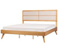 Beliani Bed Poissy 180 X 200 Cm (Eu Super King) Natural Ash Wood