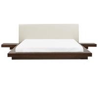 Bed Faux Leather ZEN 180 x 200 cm (EU Super King) Dark Ash Wood