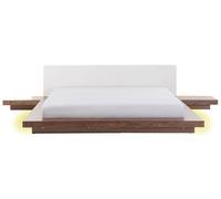 Bed with LED ZEN 180 x 200 cm (EU Super King) Brown Ash Wood