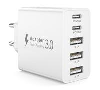 EU Travel Adapter Charger, 50W European Plug Adapter Fast Charging with 2USB C &3USB A, Multi European USB Charger Plug Wall Adaptor for iPhone 17 16 15 14 13,Samsung Galaxy S26 S25,Europe Travel Plug