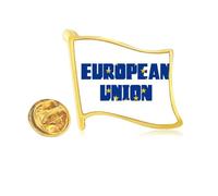 eu union flag enclosure integration Golden Metal Flag Lapel Pin Badge