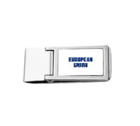 EU Union Flag Enclosure Integration Slim Money Clip Stainless Holder Pocket Wallet