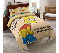 EU-VV 2 Person Bedding Set,The Simpsons ?3 Piece Bed Set Duvet Cover & Pillowcases Soft Microfiber Hypoallergenic (King(220x230cm),Assen Clan 04)