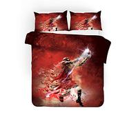 EU-VV Duvet Cover Set Fashion Basketball Michael Jordan Bedding Set for Teen Kids Personalized Design Quilt Cover and Pillowcase (135x200cm(single),Red speed)