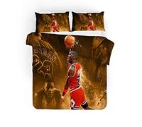 EU-VV Duvet Cover Set Fashion Basketball Michael Jordan Bedding Set for Teen Kids Personalized Design Quilt Cover and Pillowcase (200x200cm(double),Dunk)