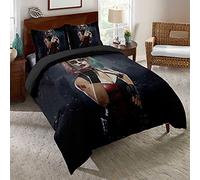 EU-VV Mortal Kombat Bed Set, 1/2 Person Bohemia Duvet Covers with Zipper Pillowcase Harley Quinn Bedding Set (Single(135x200cm),MK 02)
