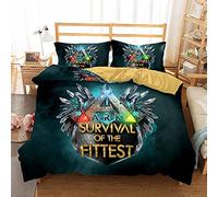 EU-VV The Ark Survival Evolution Bedding Set Duvet Cover with Zipper for Man Woman, Microfiber Soft Non-iron (Single(135x200cm),ARK 01)
