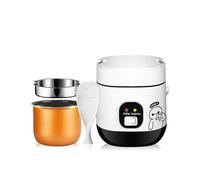 (EU, White) 1.2l Mini Rice Cooker 2 Layers Steamer Multifunction Cooking Pot Electric Insulation Heating Cooker Food Container Lunch Box