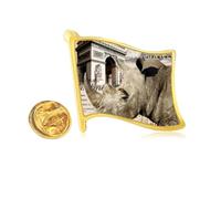 euan style building french paris Golden Metal Flag Lapel Pin Badge