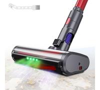 EUARY Brush Compatible with Dyson Vacuum Cleaners V7 V8 V10 V11 V15, Replaceable Brush Head with Direct Drive Accessory with 4 LED Lights for Parquet, Hard Floors and Carpets