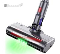 EUARY Brush Head Compatible with Dyson V7 V8 V10 V11 V15 Vacuum Cleaners, Replacement Direct Drive Floor Tool with 4 LED Lights for Parquet (True silver, silver) (BlUE) (Blue)