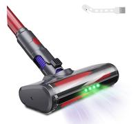 EUARY Brush Head Compatible with Dyson V7 V8 V10 V11 V15 Vacuum Cleaners, Replacement Direct Drive Floor Tool with 4 LED Lights for Parquet (True silver, silver) (BlUE) (black)