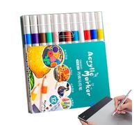 EUBEISAQI Colors Paint Pen - Brush Tip Paint Pen,Colors Art Supplies, Waterproof Crafts Quick-Drying For Paper, Pottery, Stones, Backpacks, Glass