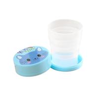 EUBEISAQI Foldable Cups for Travel,Reusable Portable Mugs Cup with Cartoon Lid - Cute Portable Folding Cup Pocket Size for Hiking, Survival