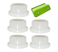 EUBUY Silicone Hole Cap, 5 Pack Flexible Drainage Hole Plug Stopper, Snap-on Gasket, White, Silicone, Flower Pot Drainage Seal Stopper