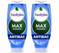 Eucalyptus Anti-Bacterial Washing Up Liquid 545ml Pack of 2 - Max Power Dishwashing Liquid for Grease Removal, Fresh Scent Dish Soap for Plates, Pots, Pans, Glasses & Kitchen Cleaning