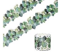 Eucalyptus Border Bulletin Board, Tropical Green Leaves Wallpaper Border Roll for Classroom Decor, Office Display Board Trim Border Wall Decals, Spring Theme Design School Blackboard Decoration
