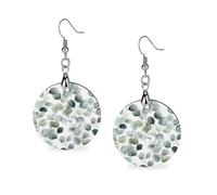 Eucalyptus Eucaly Leaves Womens Wooden Dangle Earrings for Adults Drop Pendant Trendy Jewelry