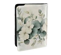 Eucalyptus Flowers Spring and Summer Printed Passport Holder,Travel Pu Leather Passport Cover Case Organiser for Men Women,6.5 Inch
