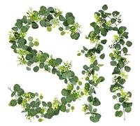 Eucalyptus Garland, 2 Artificial Eucalyptus Garlands, 3.6 M, Sipanren | Suitable for A Variety of Settings, including Home Corners, Wedding Venues, Garden Parties And Family Festive Gatherings.