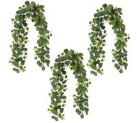 Eucalyptus Garland, Artificial Greenery Foliage, 3 Pack Fake Vines Leaf Garland, 180cm Artificial Eucalyptus for Home Décor