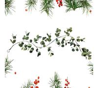 Eucalyptus Garland For Table | 5.9 Ft Artificial Eucalyptus Leaves Garland With Lights - LED Lights For Stairs,Indoor Outdoor Table Stair Party Country Style