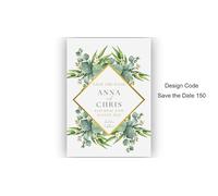 Eucalyptus Greenery Wedding Save The Date Cards - Sage Green Printed Invitations (60 Cards)