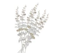 Eucalyptus leaf artificial decoration simulation bouquet green plant material 1Pcs(Singlewhiteeucalyptus38cm)