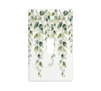 Eucalyptus Leaf Watercolor Single Toggle Decorative Light Switch Cover Plate Green Botanical Wall Cover