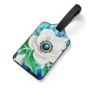 Eucalyptus Leaves Botanical Tag Luggage with Name Card Identifiers Leather Identifiers Travel Tags Backpack Tag for Long Flight Must Travels Gift Airport Essentials 2.8 X 4.7 in