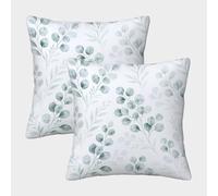 Eucalyptus Leaves-Botanical Watercolor Design Pillow Covers 2 Pack Cozy Pillowcases Art Cushion Covers Polyester Decor Couch Living Room 40x40cm
