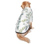 Eucalyptus Leaves Dog Hoodie for Medium Large Dogs, Warm Soft Pet Sweatshirt, Easy to Wear Jumper Clothes