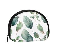 Eucalyptus Leaves Green Print Coin Purse Mini Wallet for Women Girls Personality Small Coin Pouch Shell Storage Bag Clutch Wallets, One Size, Casual