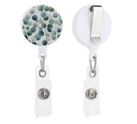 Eucalyptus Leaves in Soft Watercolor Retractable Badge Holder Reel Clip ID Card Holder for Doctor Nurse Student Office Worker