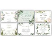 Eucalyptus Leaves Personalised Wedding Day or Evening Reception Invitation Cards - Digital Printed (30 Cards)