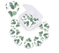 Eucalyptus Leaves Print Guitar Picks 12 Pack Guitar Plectrums with Storage Box Bass Picks For Acoustic Guitar Bass Electric Ukulele Includes 0.46mm, 0.71mm, 0.96mm